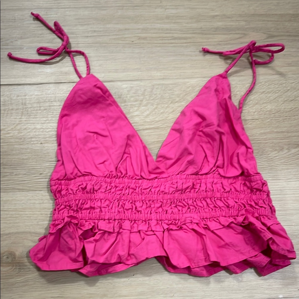 Pink Ruffled Women's Top